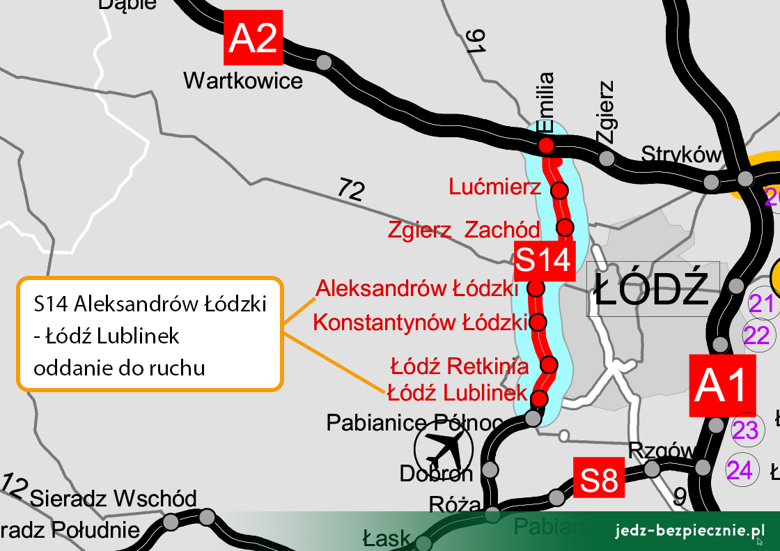 Polskie drogi - oddanie do ruchu S14 Łódź Lublinek - Aleksandrów Łódzki